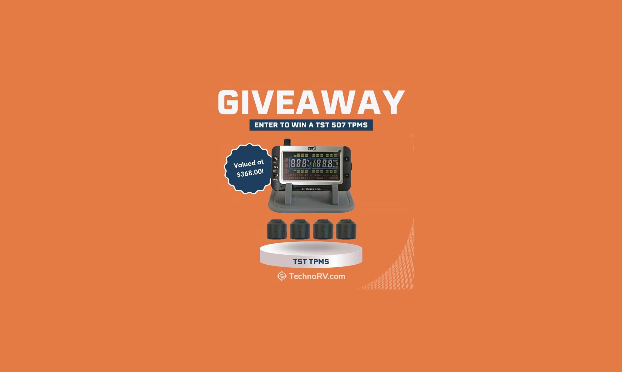 Enter for a Chance to Win a TST 4 Cap Tire Monitor Kit!