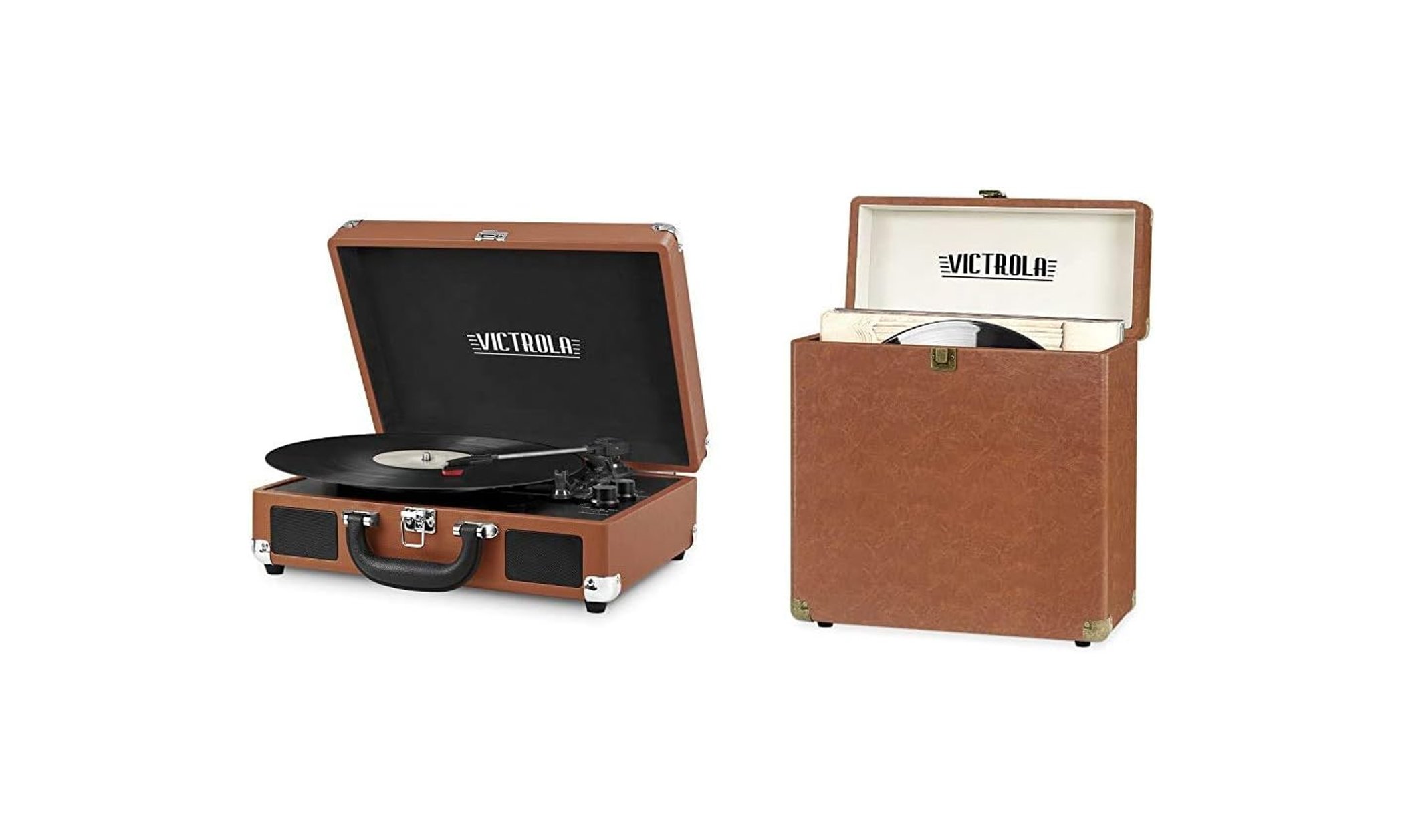 Save 30% on a Victrola Vintage 3-Speed Portable Suitcase Record Player with Built In Speakers!