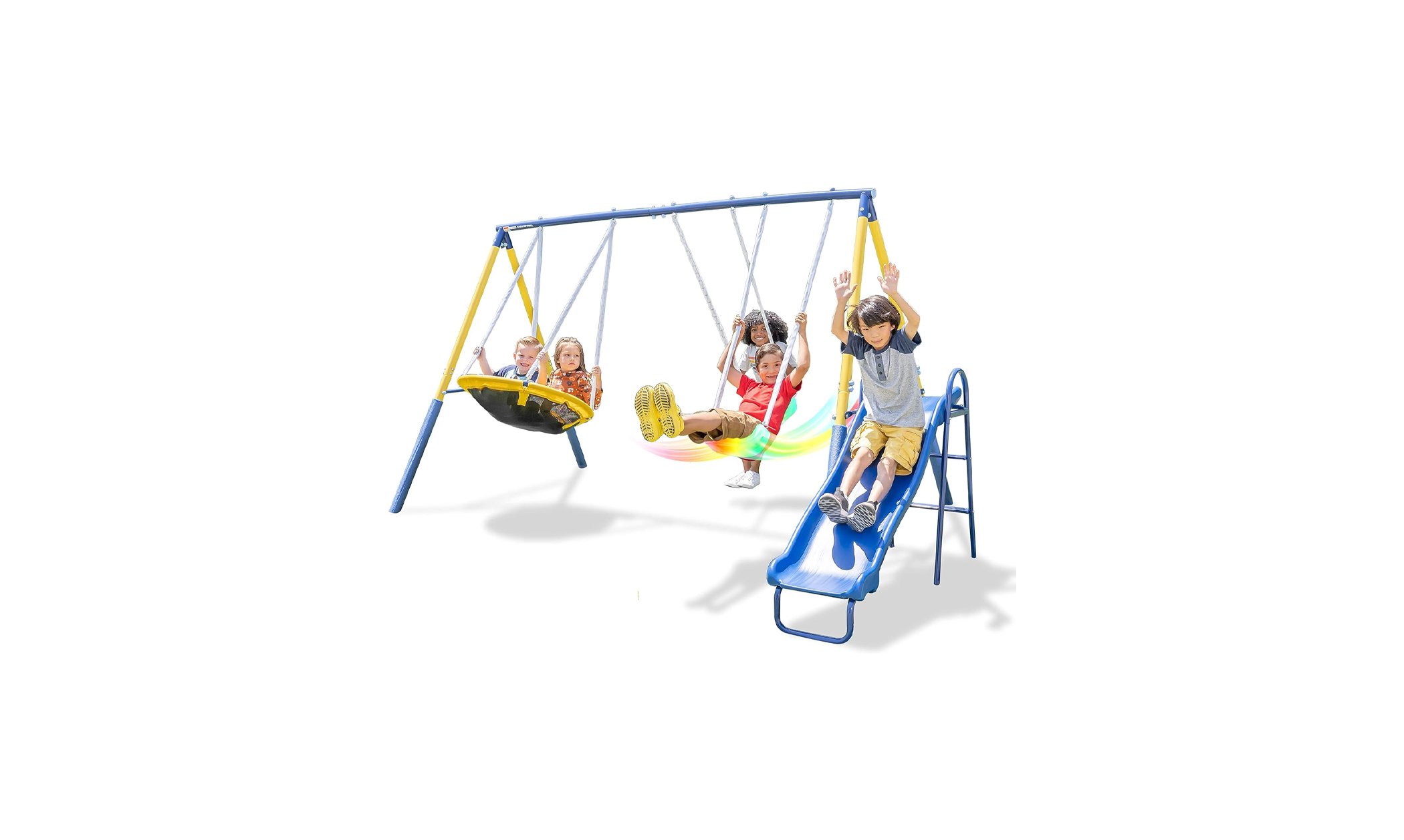 Save 37% on a Starlight Metal Swing Set with LED Swings!
