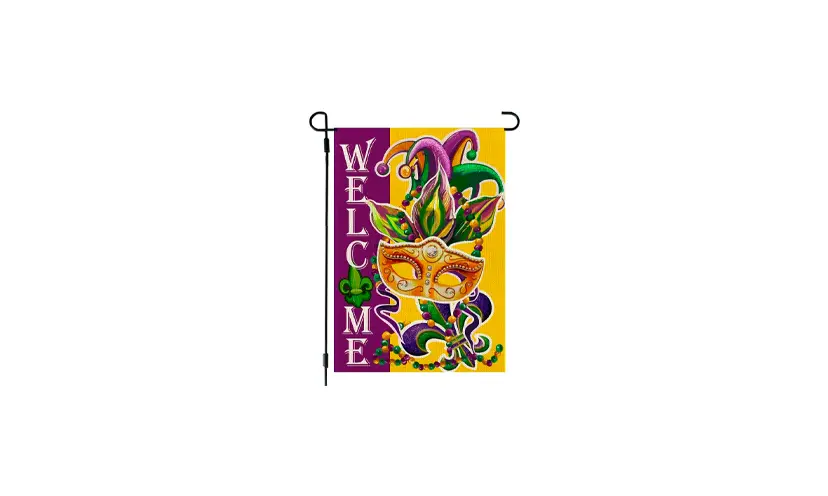 Save 25% on a Mardis Gras Double Sided Outdoor Flag!