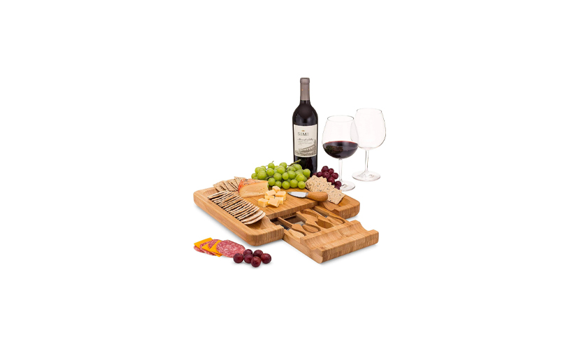 Save 42% on a Bamboo Cheese Board With Stainless Steel Utensils!