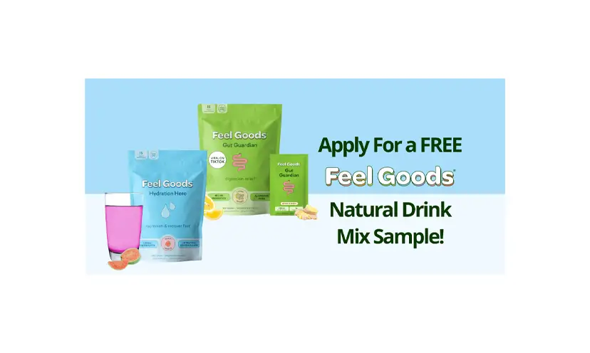 Claim Your FREE Natural Drink Mix Sample From Feel Goods!