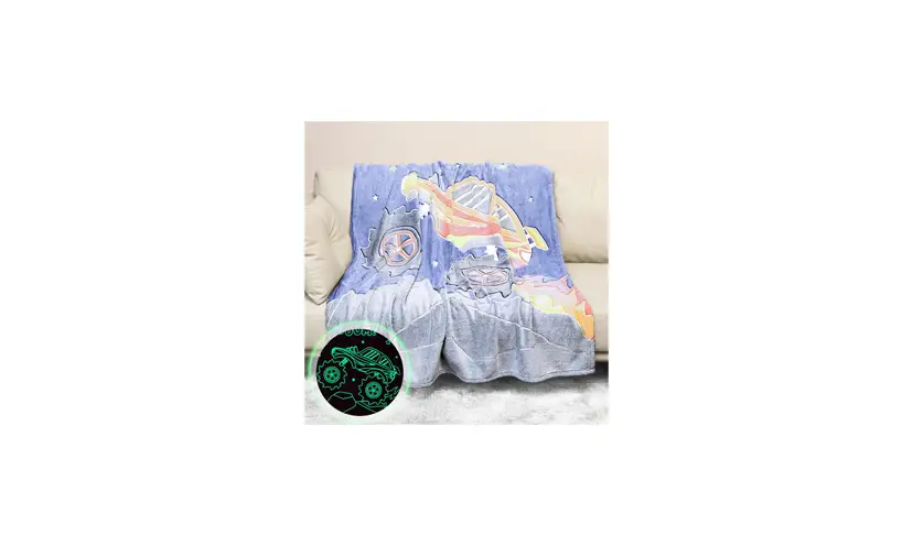 Save 30% on a Glow in the Dark Monster Jam Throw Blanket!