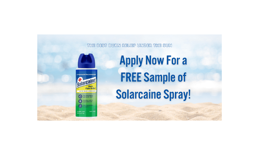 Claim Your FREE Sample of Sunburn Relief From Solarcaine!