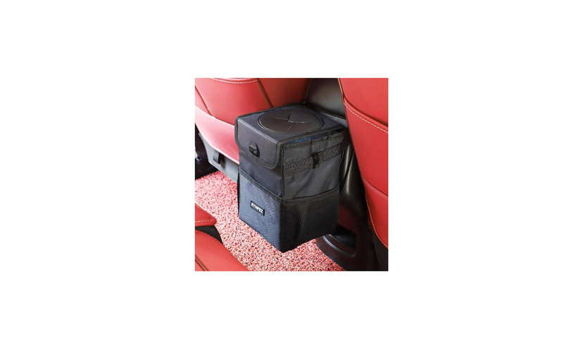 Save 41% on a Hanging Vehicle Trash Bin with Lid and Storage Pockets!