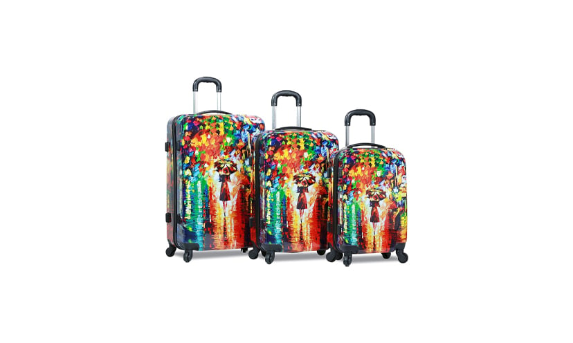 Save 28% on a Unique Multi Colored Three Piece Luggage Set!