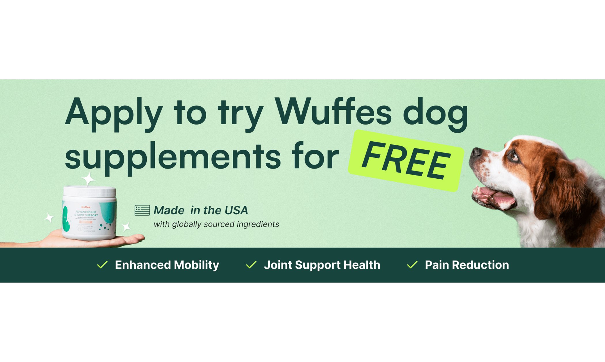 Claim Your FREE Wuffes Dog Supplement Sample!