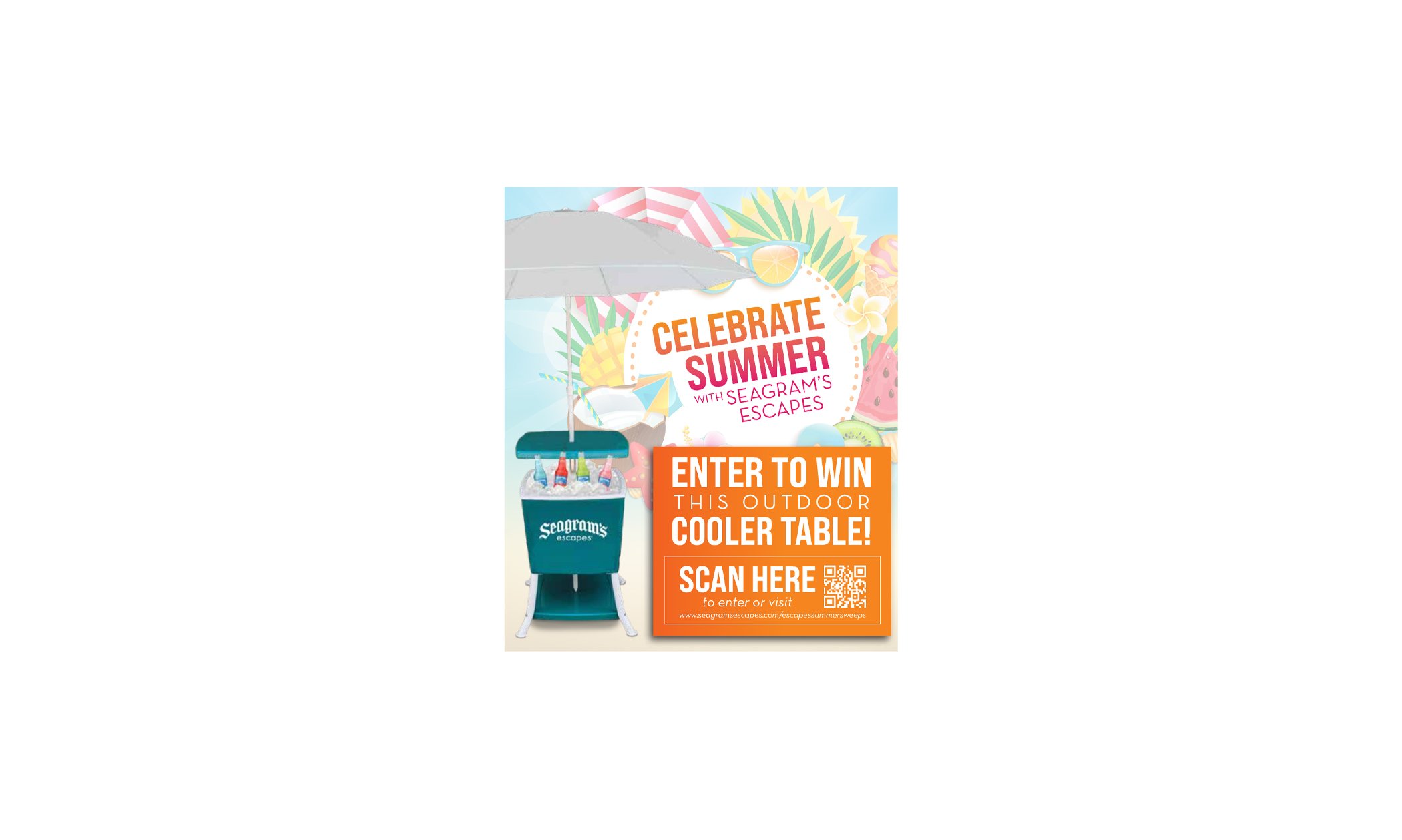 Enter for a Chance to Win a Cooler Table With Umbrella!