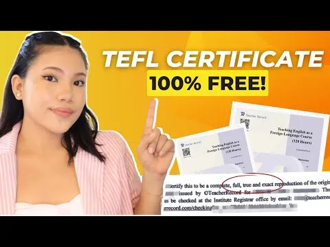 FREE TEFL&Teaching Certificate for ESL teachers (non-native speakers) #teachermarie #earnmoneyonline