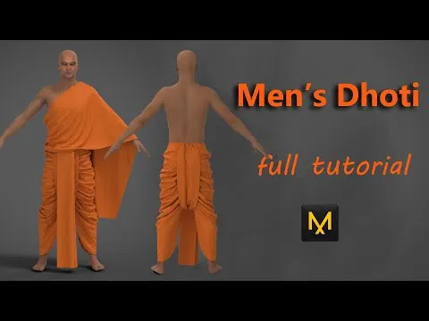 Mens Dhoti Dress Type -1 Marvelous Designer & Clo3D