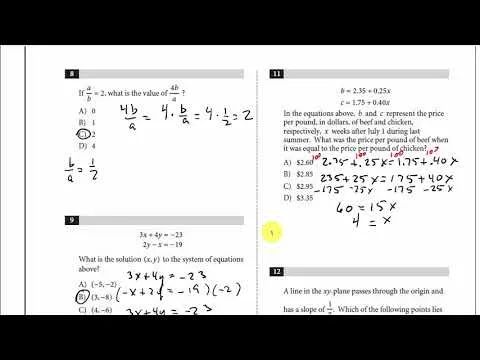 SAT Math Prep - No Calculator Practice Test 1